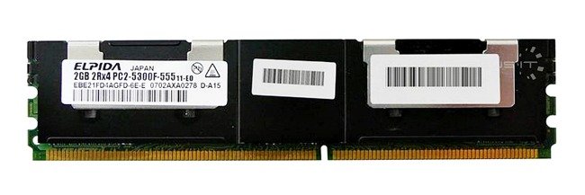 Memory RAM 1x 2GB ELPIDA ECC FULLY BUFFERED DDR2 667MHz PC2-5300 FBDIMM | EBE21FD4AGFD-6E-E