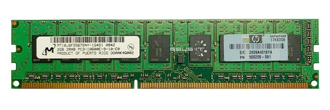 Memory RAM 1x 2GB Micron ECC UNBUFFERED DDR3 2Rx8 1333MHz PC3-10600 UDIMM | MT18JSF25672AY-1G4