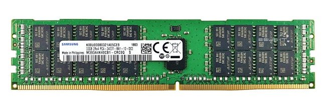 Memory RAM 1x 32GB Samsung ECC REGISTERED DDR4 2Rx4 2400MHz PC4-19200 RDIMM | M393A4K40CB1-CRC