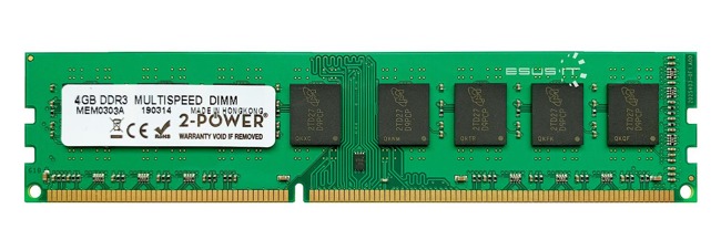 Memory RAM 1x 4GB 2-POWER NON-ECC UNBUFFERED DDR3 1600MHz PC3-12800 UDIMM | MEM0303A