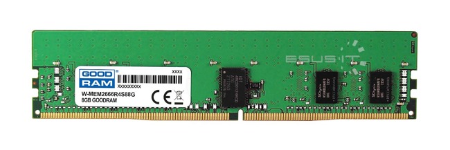 Memory RAM 1x 8GB GoodRAM ECC REGISTERED DDR4 1Rx8 2666MHZ PC4-21300 RDIMM | W-MEM2666R4S88G