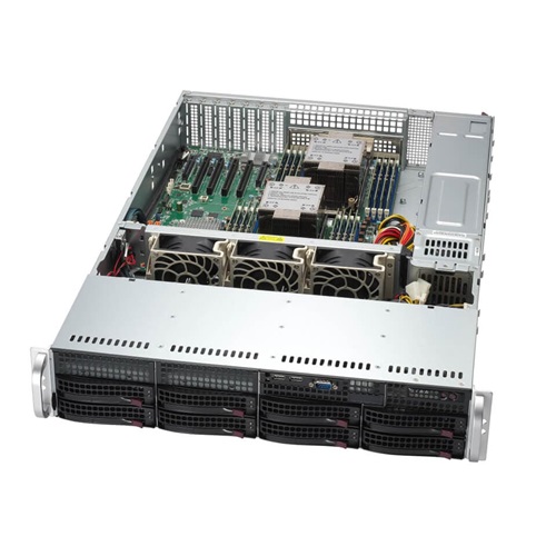 Server platform Supermicro 2U 621P-TR SYS-621P-TR Intel x 2 DDR5 x 16 8 x 3.5" SATA/SAS/NVME PSU 1+0