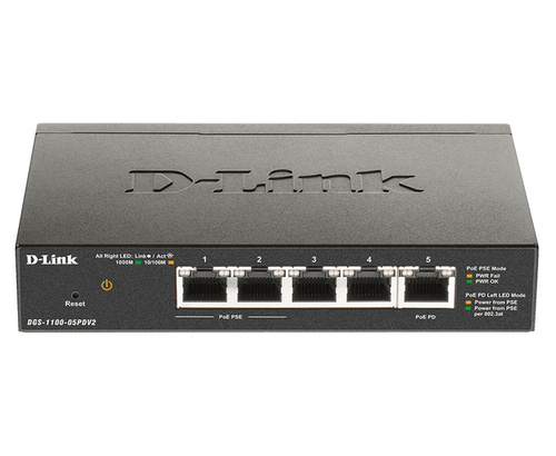 Switch D-Link DGS-1100-05PDV2 5x 1Gb 18 W PoE+