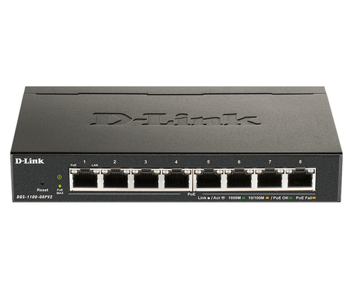 Switch D-Link DGS-1100-08PV2/E 8x 1Gb 64 W PoE+