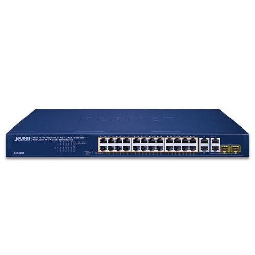 Switch Planet GSW-2824P 28x 1Gb 2x SFP 250 W PoE+