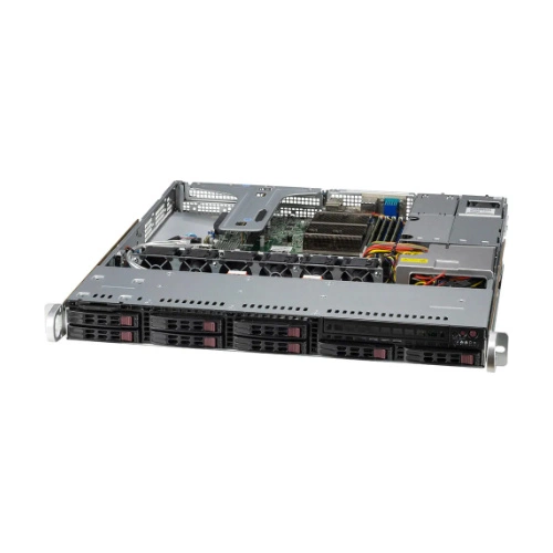 Server platform Supermicro 1U 110T-M SYS-110T-M Intel x 1 DDR4 x 4 8 x 2.5" SATA PSU 1+0