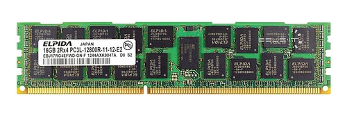 Memory RAM 1x 16GB ELPIDA ECC REGISTERED DDR3  1600MHz PC3-12800 RDIMM | EBJ17RG4EFWD-GN-F